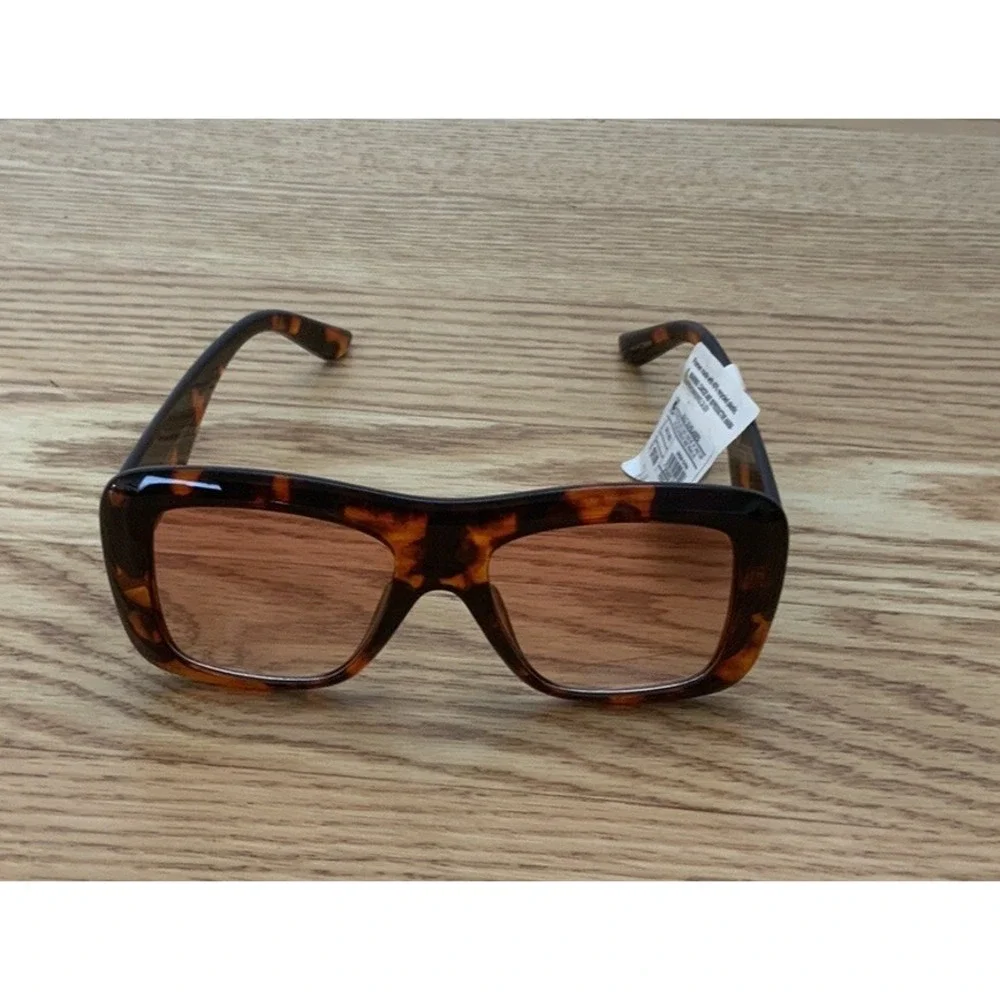 A New Day Womens Brown Oversized Plastic Frame Sunglasses‎